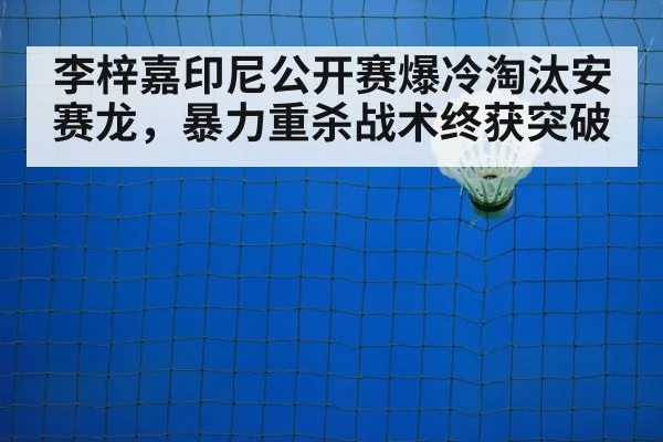 李梓嘉印尼公开赛爆冷淘汰安赛龙，暴力重杀战术终获突破